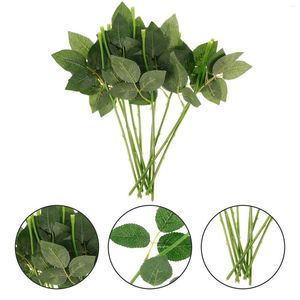 Decorative Flowers Floral Wire Stem Leaves Artificial Plastic Rose Stems Diy Craft Bouquet Making Arrangement Tools