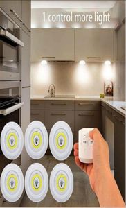 Super Bright 3W Cob Under Cabinet Light LED Wireless Remote Control Dimble Garderob Night Lamp Home Bedroom Closet Kitchen6099491