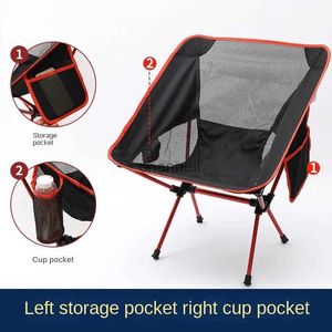 Meble obozowe Ultralight Portable Moon Chair Odłączane składane na zewnątrz kemping plaż i krzesło rybackie Idealne do podróży i pikniki YQ240315