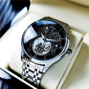 Aug Full Sky Star Fully Automatic Mechanical Watch Mens Waterproof High grade Hollow Tourbillon Precision Steel Belt