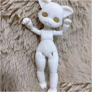 Bebekler 14cm 3d baskı reçine kedi mti eklem hareketli beyaz cilt 1 8 bjd montaj kızlar giydirme oyuncak 230113 desen teslimat oyuncakları hediyeler Accesso otznm