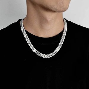 Collana hip-hop europea e americana gioielli da uomo 10mm doppia fila di zirconi bolla collana cubana braccialetto da uomo personalizzato transfrontaliero