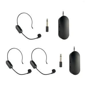 Microfones sem fio microfone fone de ouvido sistema pa alto-falantes recarregáveis 2.4g cabeça microfone alto-falante para guia turístico yoga sala de aula ensino