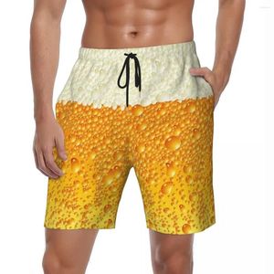 Herren-Shorts, Sommerbrett, 3D-gedruckt, cooles Bier, Sportbekleidung, lustig, modisch, Strand, kurze Hosen, klassisch, bequem, Badehose Plus