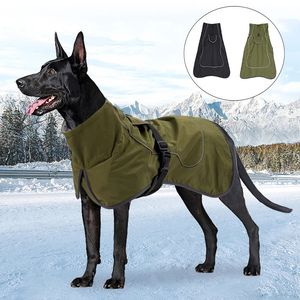 大きな犬用の服冬の温かい大きな犬ベストジャケット防水ペット犬コートグレイハウンドドーバーマン服を中程度の大きな犬240301