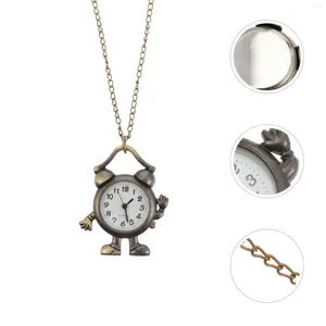 Pocket Watches Alarm Clock Watch Mechanical Vintage Pendant Alloy With Chain Quartz Movement