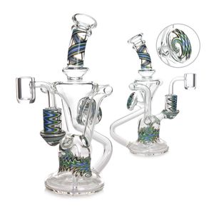 Phoenix 7.8 Inches Recycler Oil Rig Glass Smoking Water Bongs Tobacco Pipes Glass made with American Northstar Glass Rod Smoking Pipes With A Quartz Banger