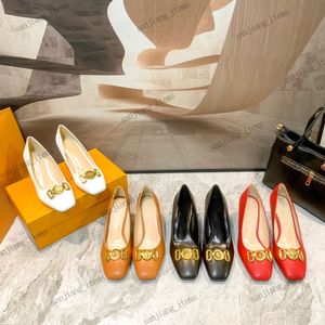 Designer sandaler med guldspänne roterande hög klackar kvinnors stilett klackade pumpskor vintage slingbacks mid hälen fyrkantig tå skiv klänning sandaler storlek eur 34-42