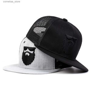 Top kapaklar moda erkek beyzbol örgü kapağı yaz açık hava nefes alabilen güneş şapkası hip hop snapback şapkalar sakal yaşlı erkekler nakışçı kamyoncu capsy240315