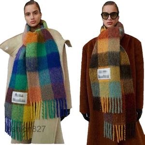 Women's Winter New Brand Cashmere Rainbow Grid Shawls Scarf for Men and Women G1120GFL1