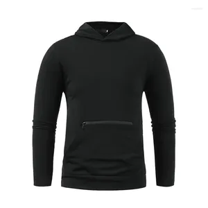 Camisetas masculinas 2024 outono casual suéter tendência personalizada moda dupla bolso com capuz camiseta manga longa underlay