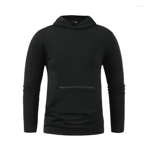 Männer T Shirts 2024 Herbst Casual Pullover Trend Personalisierte Mode Doppel Tasche Mit Kapuze T-shirt Langarm Unterlage