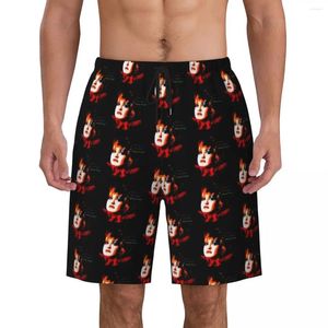 Shorts masculinos homem placa música casual troncos de natação cyndi lauper cores verdadeiras secagem rápida esportes fitness plus size praia