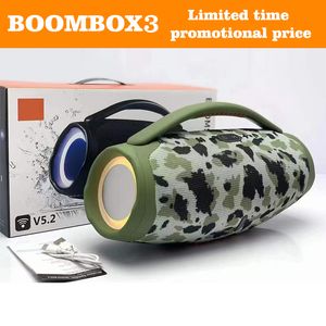 Boombox 3 Taşınabilir Bluetooth Hoparlör IPX7 Toz geçirmez ve su geçirmez 3D subwoofer efekt Dış mekan kablosuz hoparlör büyük kapasiteli pil TWS kablosuz seri tip