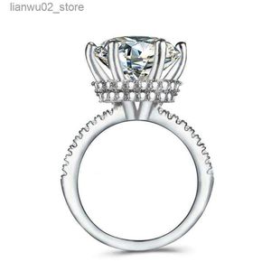 Bröllopsringar Dazzling Crown Promise Ring 925 Sterling Silver 3CT Diamond CZ Engagement Wedding Band Rings for Women Party Jewelry Q240315