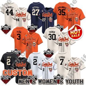 Custom S-6XL Мужчины Женщины Молодежь Хьюстон CJ STROUD CACTUS JACK JEREMY PENA ALEX BREGMAN JOSE ALTUVE YORDAN ALVAREZ JUSTIN VERLANDER KYLE TUCKER Бейсбольная майка сшитая