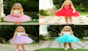 Fashion Girls Dress Kids Sequined Bodice Layered Tulle Princess Dress for Wedding Party Baby Girls Clothes2904730