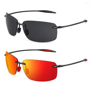 Sunglasses Classic Rimless Sports Men Women Driving Rectangle Golf Ultralight Frame Sun Glasses UV400