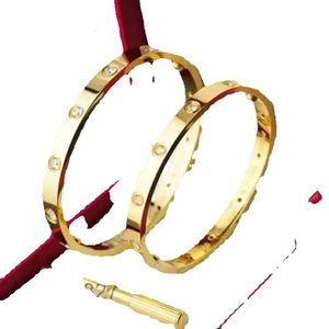 Дизайнерский браслет с винтами из позолоченной стали с бриллиантами для женщин и мужчин