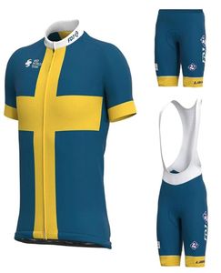 Conjunto de camisa de ciclismo sueco suécia roupas camisas de bicicleta de estrada terno shorts mtb maillot culotte racing sets6884532