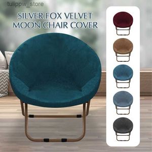 Capas de cadeira Rodada Pires Capa Elastic Velvet Moon Molho Protetor Assento Slipcovers Camping L240315