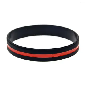Charm Bracelets 50 PCS Yellow Green Red And Blue Line Silicone Rubber Wristband Simple Decoration Logo Bangle