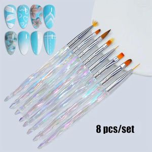 Nail Art Kits Drawing Pen 8 Piece Set Colored Line Wire Tool Brush Brushes
