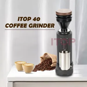 Verktyg Itop Electric Coffee Grinder 40mm Titanium Burr Metal Bean Hopper 75G Elegant SAMLL Kaffekvarn Maskin Ny ankomst 2022