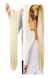 Whole Brazilian Human Hair clip in extensions ponytail613 light blonde 80gpcs Very easy ponytail clip hair extensions4250677