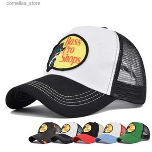 Boll Caps Bass-Pro Shops Baseball Cap Anime Cartoon Men Women Snapback Cotton Mesh Hat Hip Hop Dad Trucker Hat Justerbara Sun Hats Visorsy240315