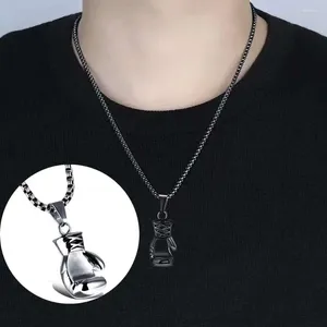 Ожерелья с подвесками, модное ожерелье в стиле хип-хоп для мальчиков, модная цепочка на ключицы из нержавеющей стали, нежная уникальная боксерская перчатка