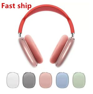 För AirPods Max Bluetooth Earuds hörlurtillbehör med ANC Transparent TPU Solid Silicone Waterproof Protective Case Airpod Maxs hörlurar Case