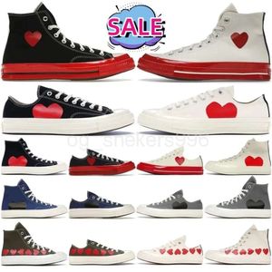 Sapatos de grife Canvas 1970 Mulheres Sapatos Red Heart Casual 1970 Sapatos 1970s Big Eyes Chuck Hearts 70s Hi Skate Platform Shoes tênis