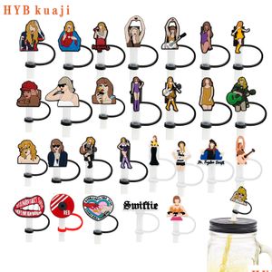 Drinking Straws Custom Famous Girl Singer Drinking St Toppers Accessories Er Charms For Tumbers Reusable Splash Proof Dust Plug Decora Dhplr