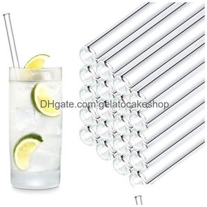 Drinking Straws Glass Sts Reusable Tube Ecofriendly With Cleaning Brush Events Party Favors Supplies Drop Delivery Home Garden Kitch Dhjw9