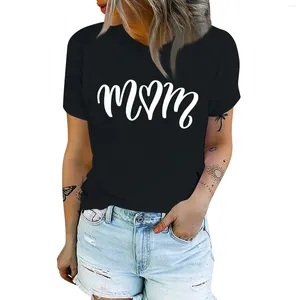 Women's T-skjortor Fashionabla Casual Mother's Day Graphic Text Print T-shirt rund nacke Pullover Short Sleeve Tops de Talla Grande