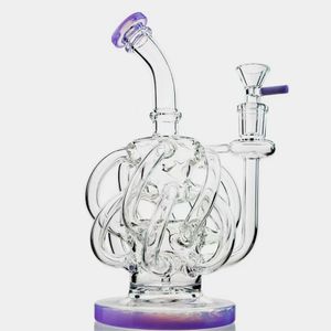 Super Cyclone Glass Water Pipes 12 Återvinning av vattenpipa rör unik Vortex Återvinningsolja Dab Rigs 14mm Kvinnlig fog