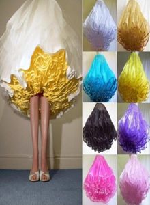 Fluffy Ruched Petticoats Mini Short Length Custom Made Ruffles Tulle Colorful Petticoat 1950s Style 2015 Tutu Skirts Underskirt Fo9740504