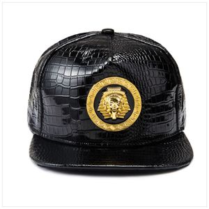 Mısır Firavun Beyzbol Kapı Pu Deri Hip Hop Punk Stil Düz Yenil Snapback Şapka Erkek Kadınlar Serin Boy Moda Caps269a