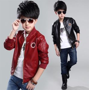 Top Quality Spring Leather Boys Jacket And Coat Waterproof Fashion Pattern ONeck Black Kids Blazers Jackets Y2009197498019