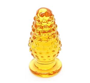 10x38 cm gul ananasglas sexleksaker för kvinnor rumpa plugg stimulering anal leksaker kropp massager8561425