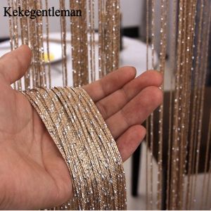 Curtains Shiny Tassel Silver Line String Curtain 300*290cm&100x200cm Fashion Valance Living Room Divider Wedding DIY Home Decoration