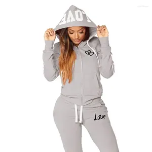 Zweiteilige Hosen für Damen, modisch, lässige Trainingsanzüge für Damen, Frühling und Herbst, lange Ärmel, Reißverschluss, Hoodies, Hosen, Sportanzüge, schlankes Joggen