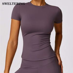 Lu Align Lemon Lemon Align Lu Pant Donna T-shirt Senza soluzione di continuità Fiess sexy Abbigliamento Manica corta Yoga Camicia Palestra Corsa Active Wear Sport Top Fem