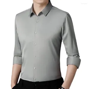 Men's Dress Shirts Plus Size M-4XL Male Long Sleeved Shirt Business OL Coat Man Grey Rose Pink T Formal High Quality Top Arrivals