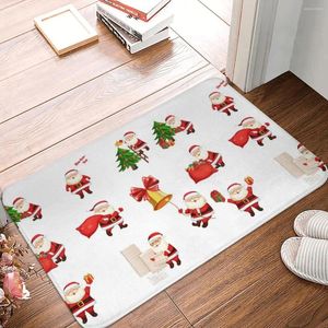 Carpets Santa At Work Doormat Rug Carpet Mat Footpad Polyester Anti-slip Dust-proo Entrance Kitchen Bedroom Balcony Toilet Living Room