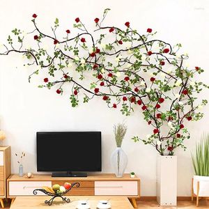 Fiori decorativi 1 pz 300 cm Rose di seta da sposa Rosa artificiale Rattan Falso String Ghirlanda Corona Piante Decorazioni per la casa fai da te