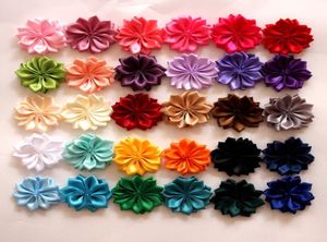 Fabric flowers with crystal rhinestone center flat back accessories for garment hair band Bow Clip E8294781816