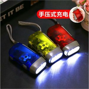 Hand Pressure Charging Self Generating LED Outdoor Multifunctional Plastic Mini Strong Light Hand Cranked Flashlight 710100