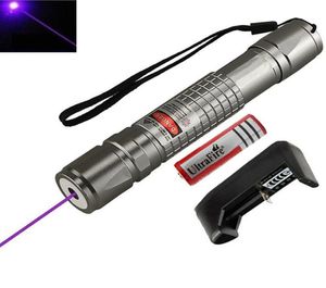 Penna puntatore laser ad alta potenza blu viola raggio demo penna remota puntatore proiettore focalizzabile viaggio torcia esterna2904987